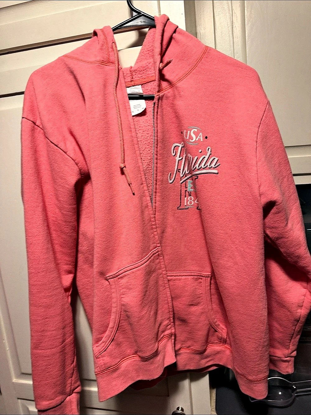 Gildan Florida Graphic Zip Hoodie Pink XL